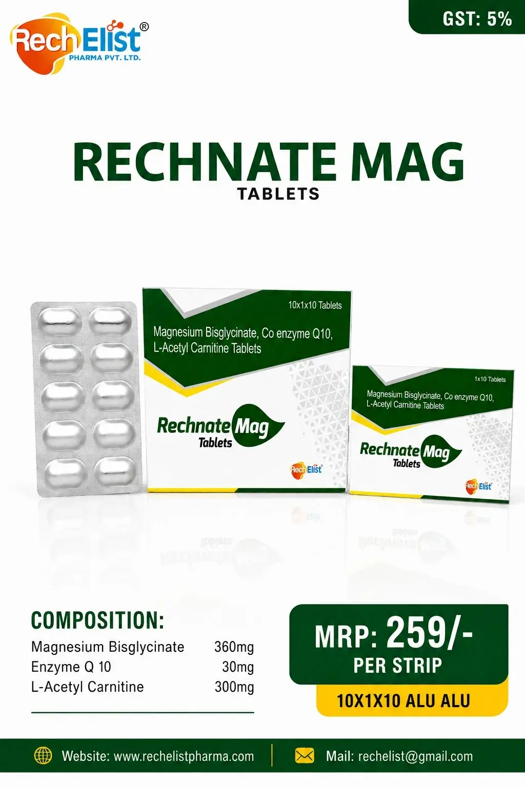 Magnesium Bisglycinate - Rechnate Mag Pharma Franchise