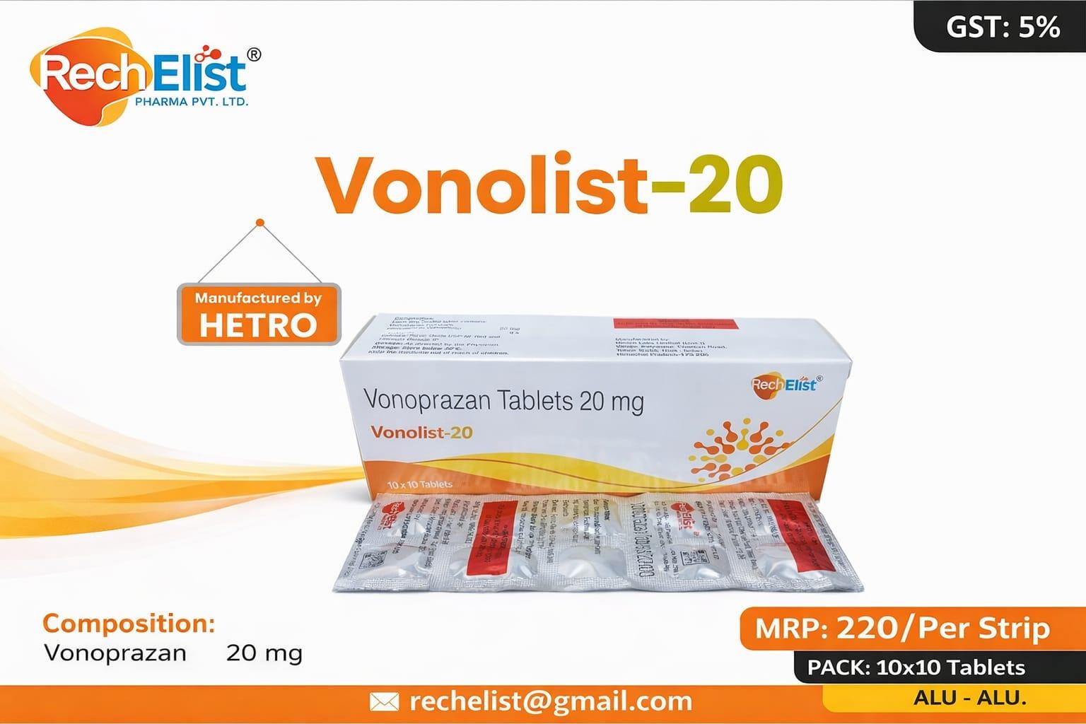 VONOPRAZAN 20MG TABLETS