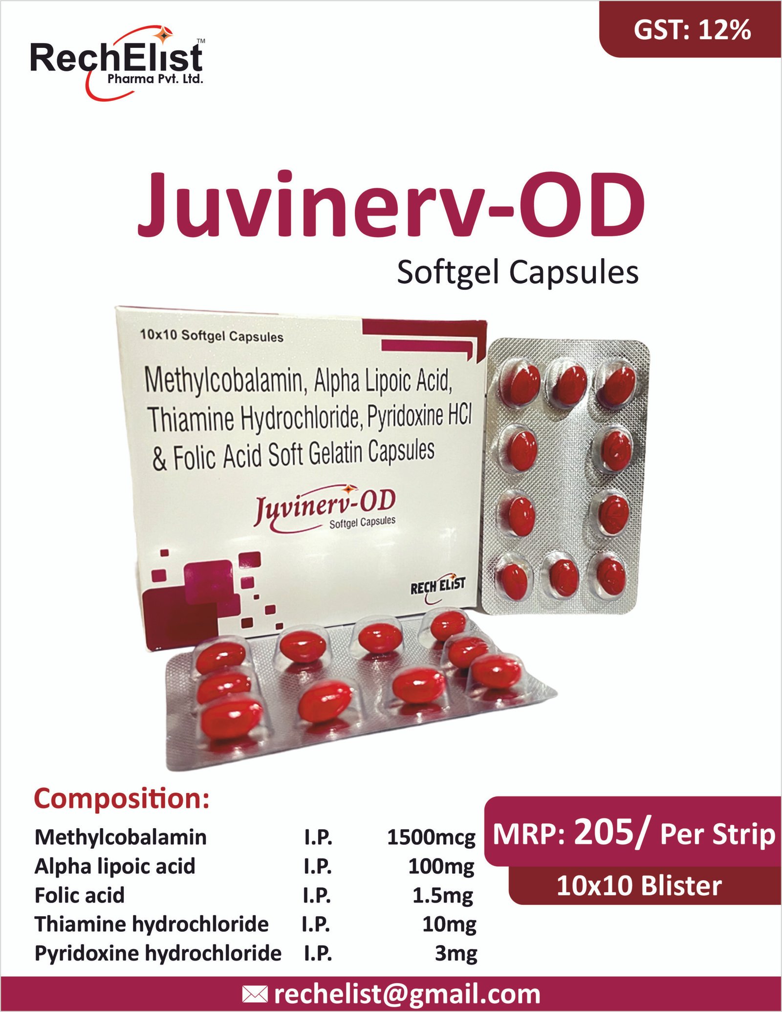 Methylcobalamin 1500 mcg + alpha lipoic acid 100 mg + folic Acid