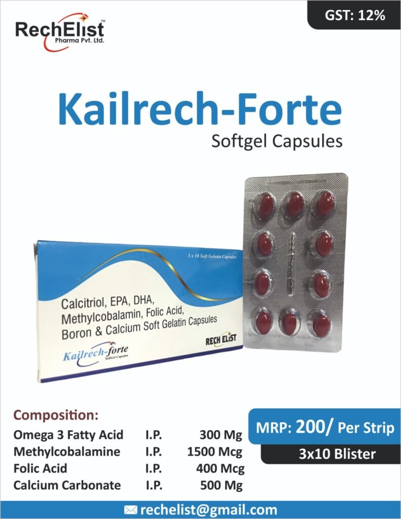 Calcitriol, EPA, DHA, Methylcobalamin, Folic Acid, Boron and Calcium Soft Gelatin Capsules